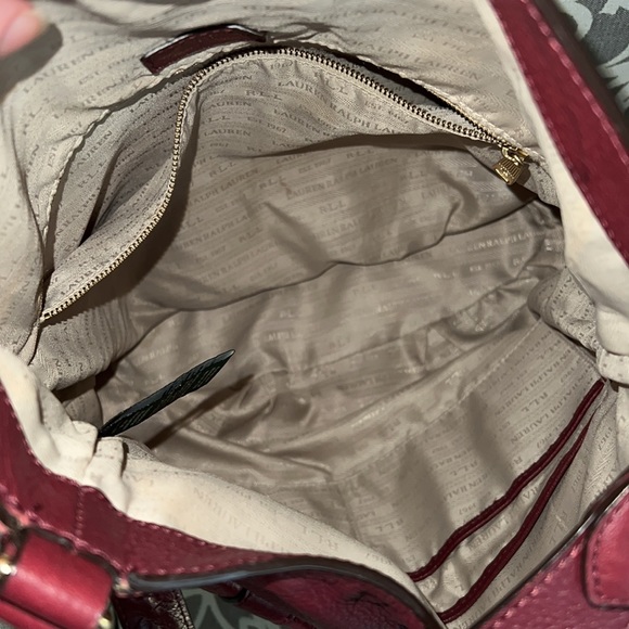 Ralph Lauren leather maroon berry burgundy large hobo bag purse Governors Lodge - Picture 3 of 17